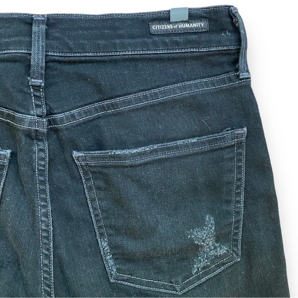 Citizens of Humanity Rocket Washed Black Distressed High Rise Skinny Jeans - Picture 9 of 16